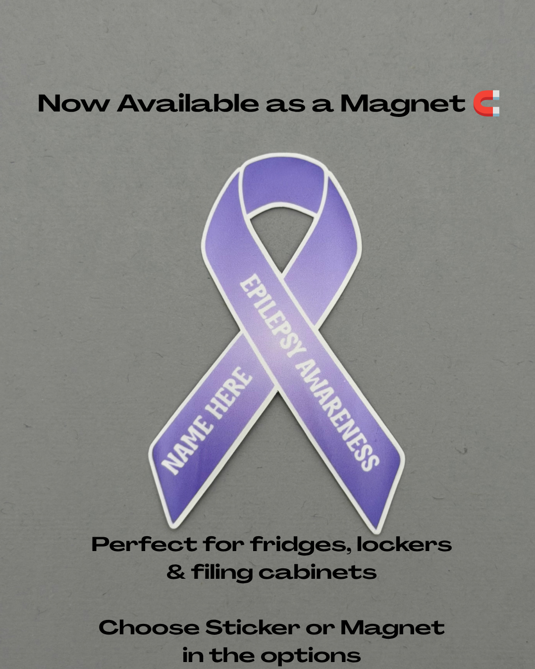 Epilepsy Awareness Custom Ribbon Sticker or Magnet