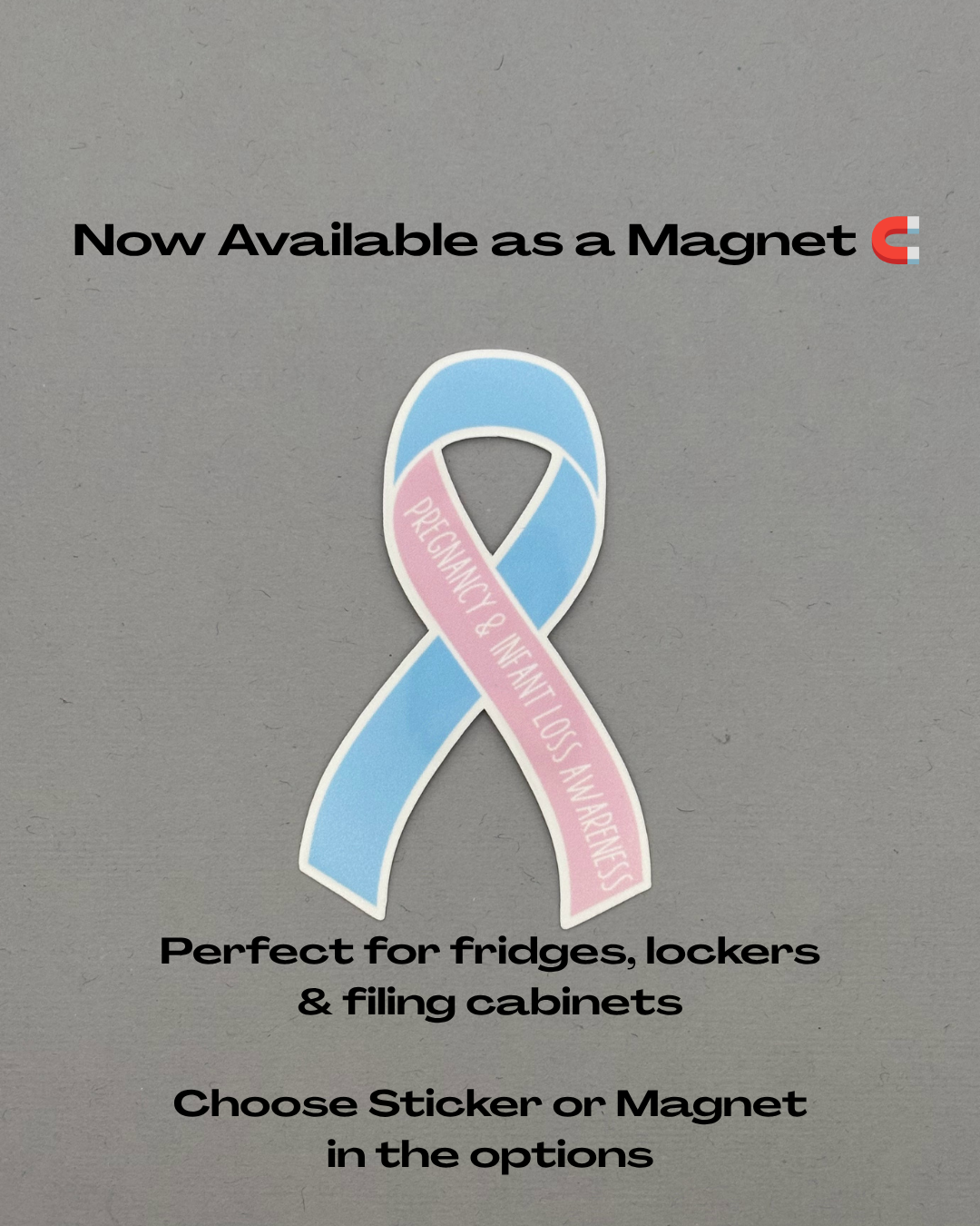 Pregnancy & Infant Loss Awareness Ribbon Sticker or Magnet