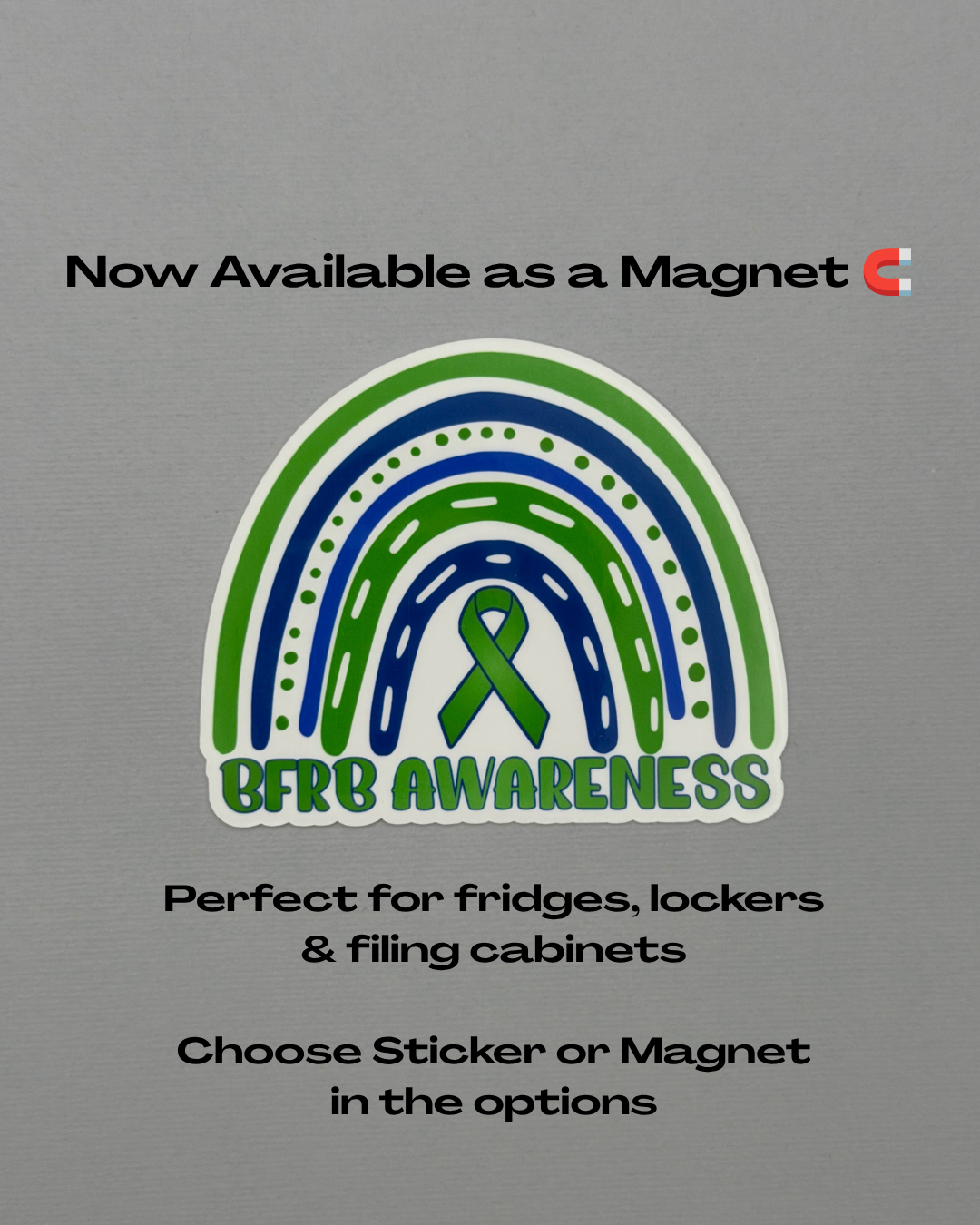 BFRB Awareness Rainbow Sticker or Magnet | Body-Focused Repetitive Behaviors