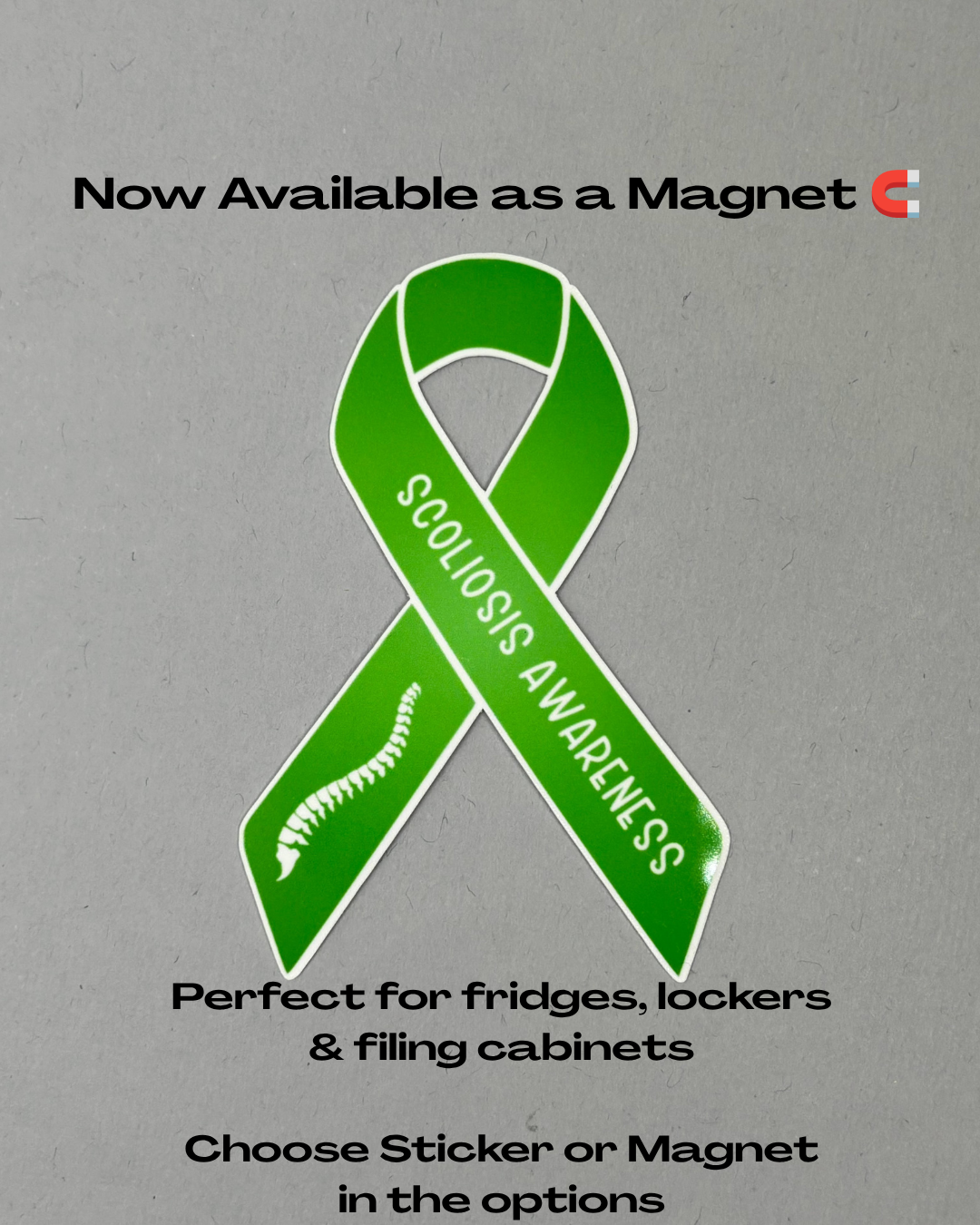 Scoliosis Awareness Ribbon Sticker or Magnet