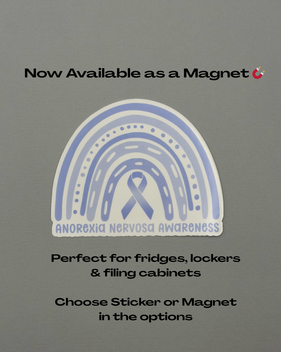 Anorexia Nervosa Awareness Rainbow Sticker or Magnet