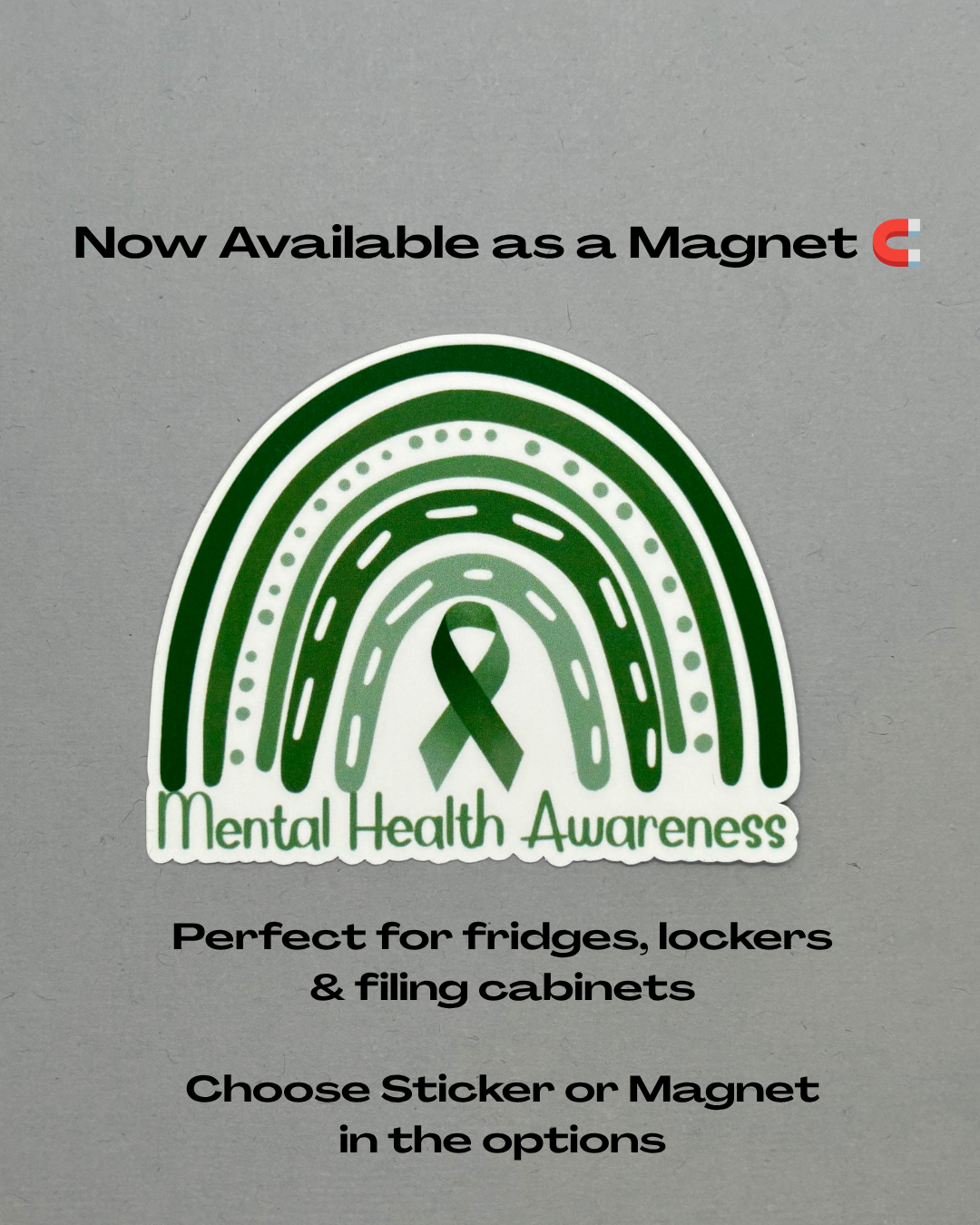 Mental Health Awareness Rainbow Sticker or Magnet