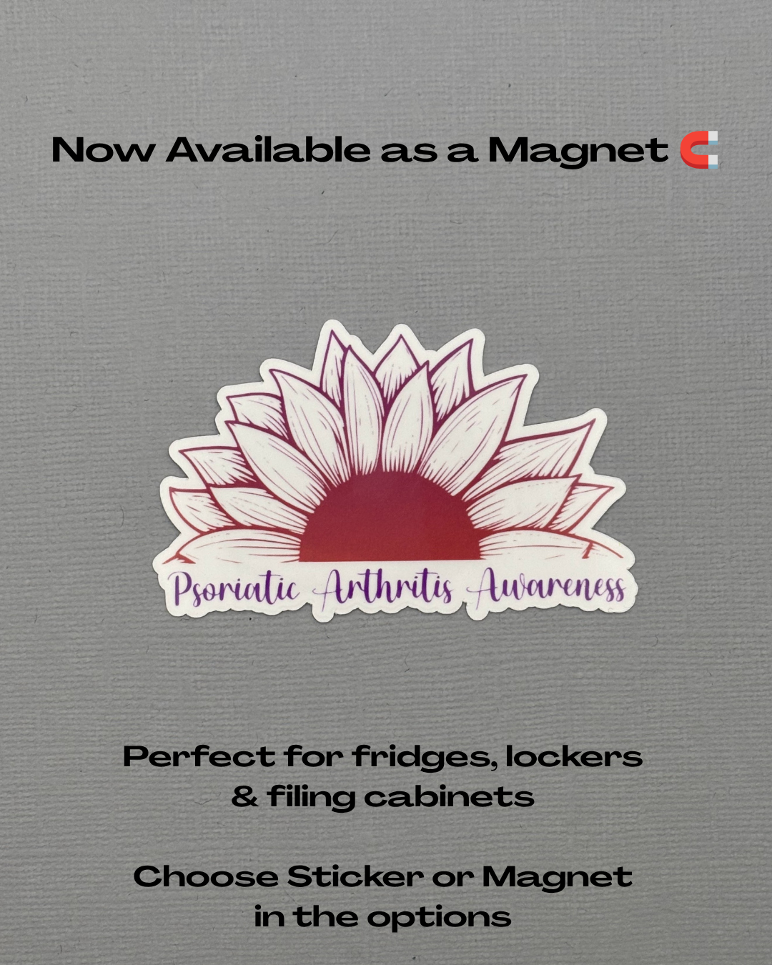 Psoriatic Arthritis Awareness Sunflower Sticker or Magnet