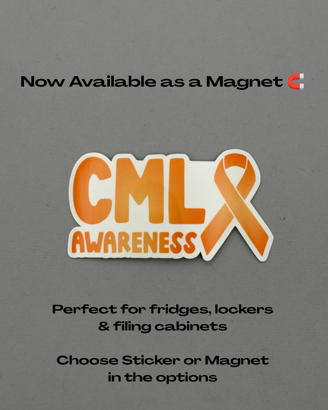 CML Awareness with Ribbon Sticker or Magnet | Chronic Myeloid Leukemia