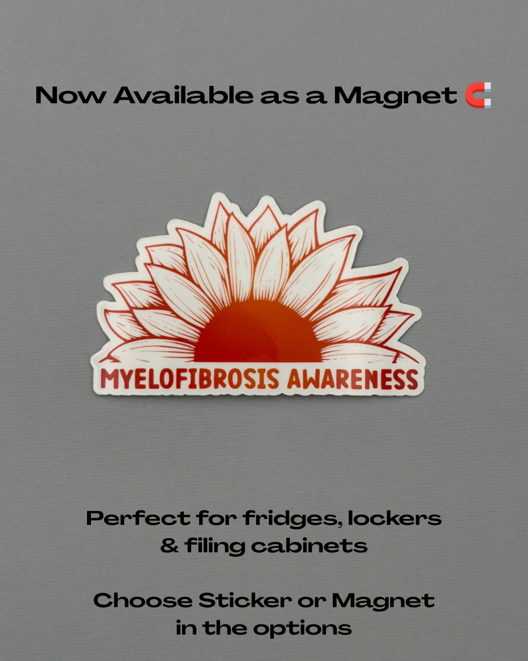 Myelofibrosis Awareness Sunflower Sticker or Magnet | MF