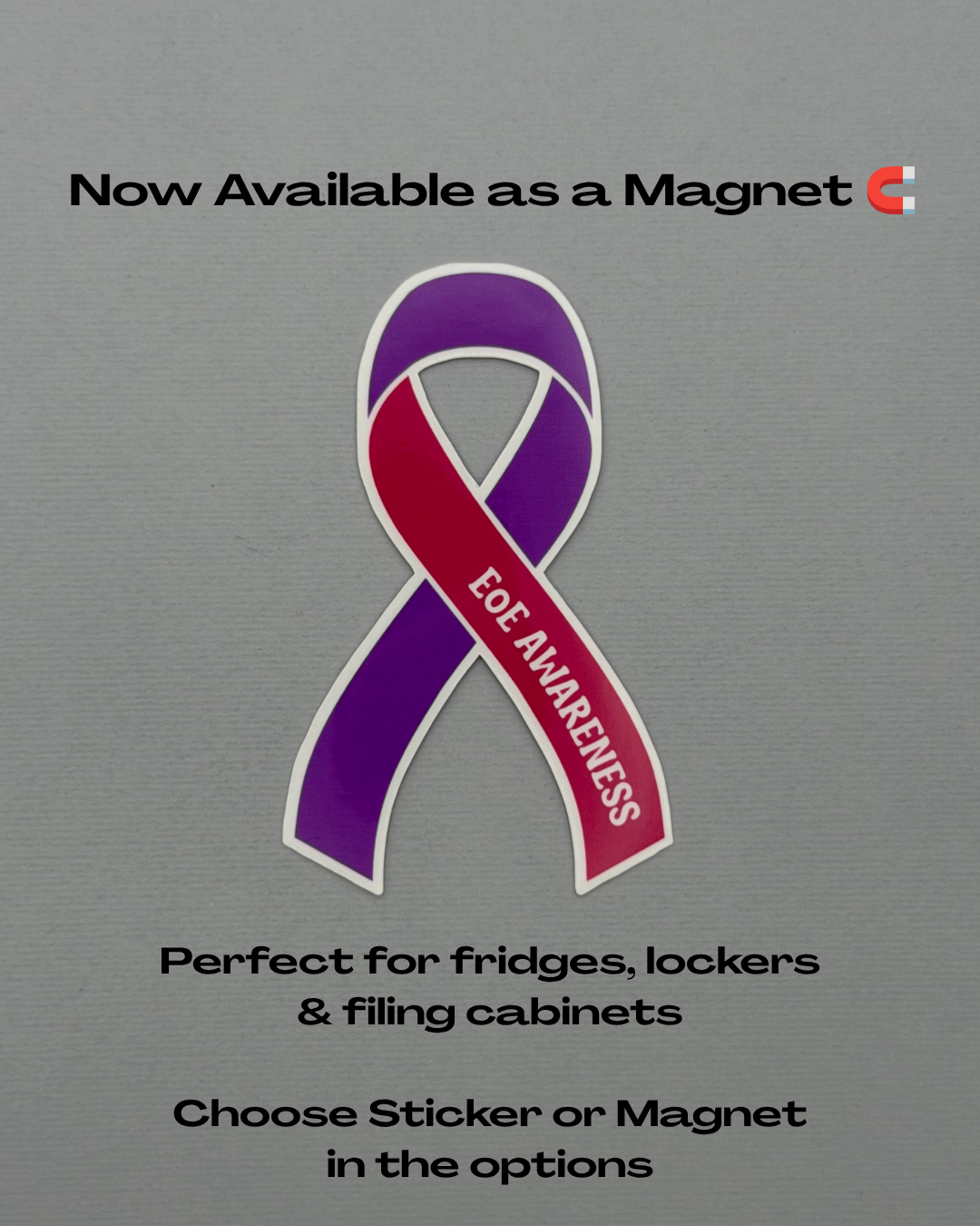 EoE Awareness Ribbon Sticker or Magnet | Eosinophilic Esophagitis