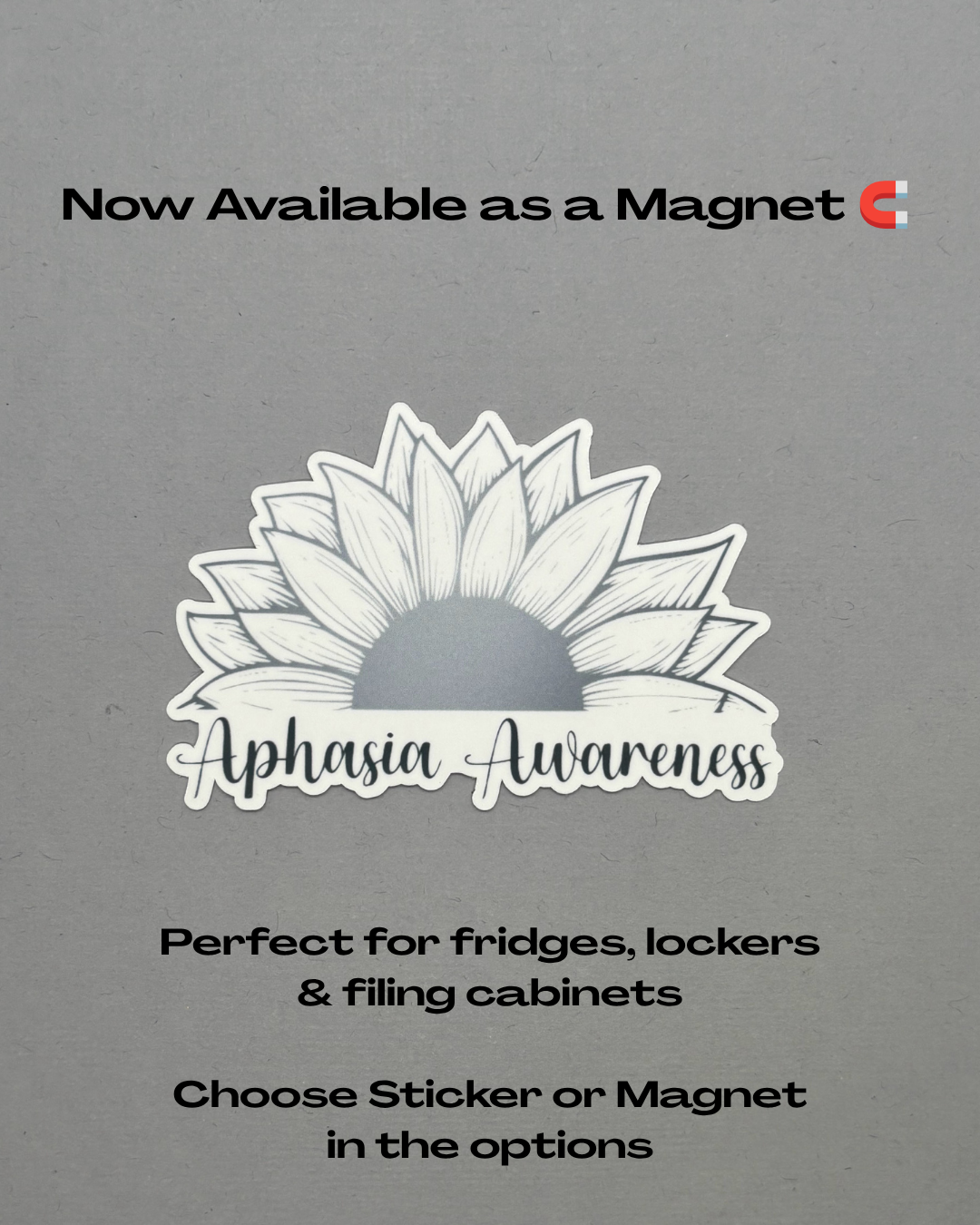 Aphasia Awareness Sunflower Sticker or Magnet