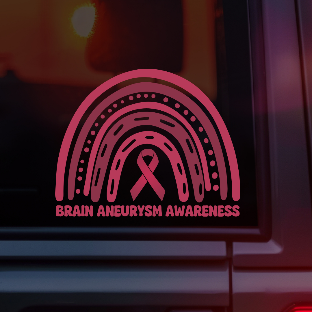 Brain Aneurysm Awareness Rainbow Car Decal