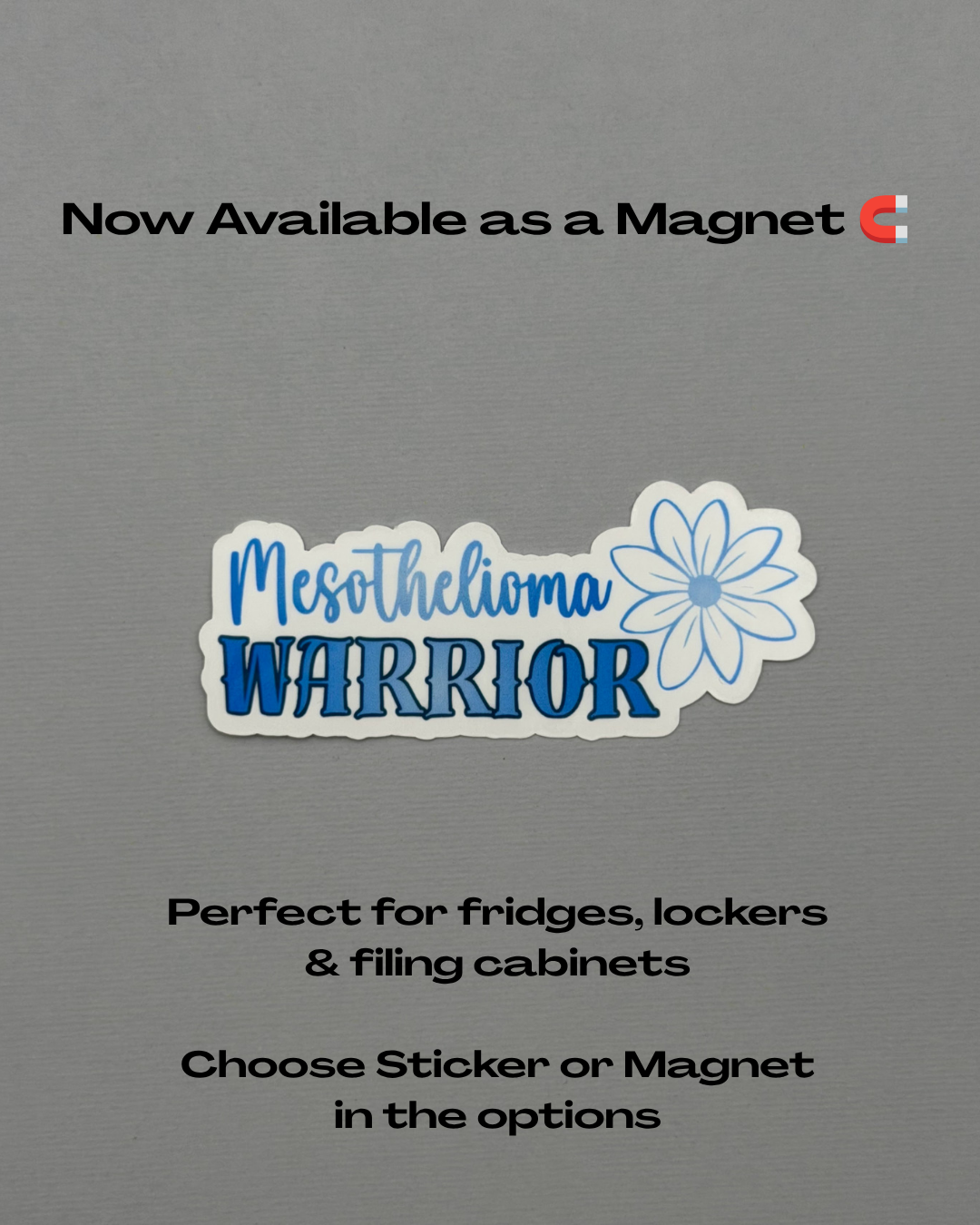 Mesothelioma Warrior Flower Sticker or Magnet