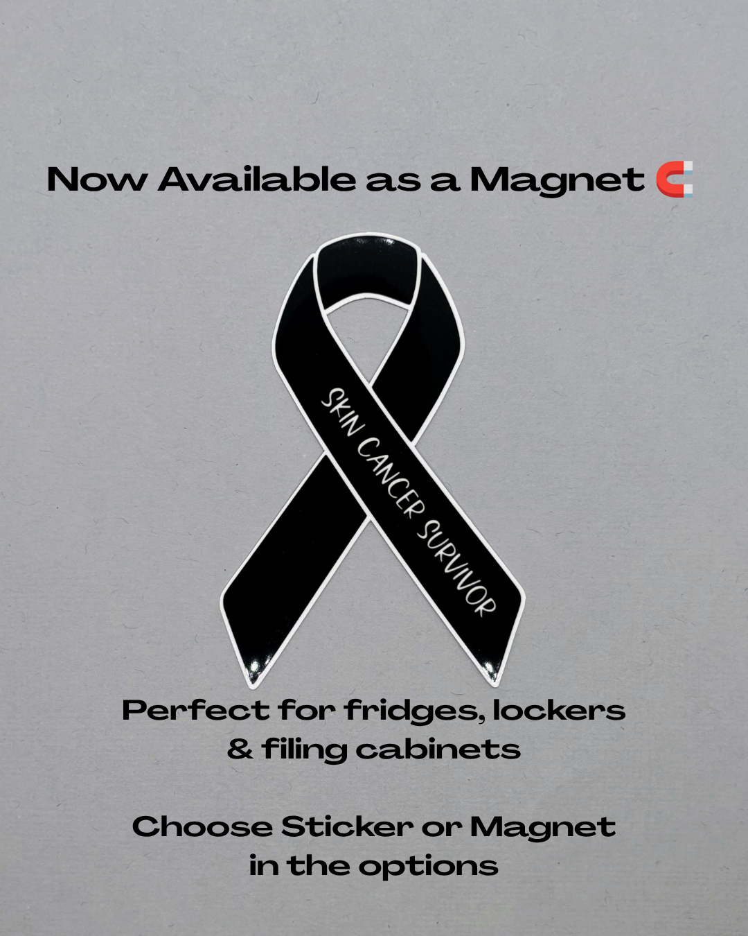 Skin Cancer Survivor Ribbon Sticker or Magnet