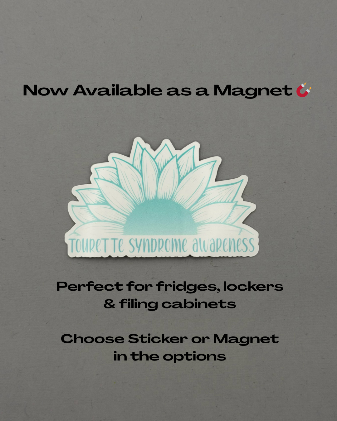 Tourette Syndrome Awareness Sunflower Sticker or Magnet