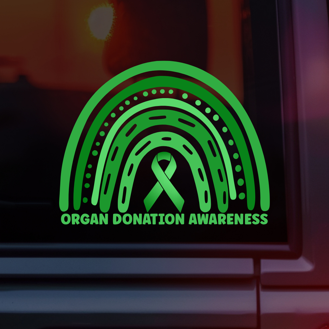 Organ Donation Awareness Rainbow Car Decal