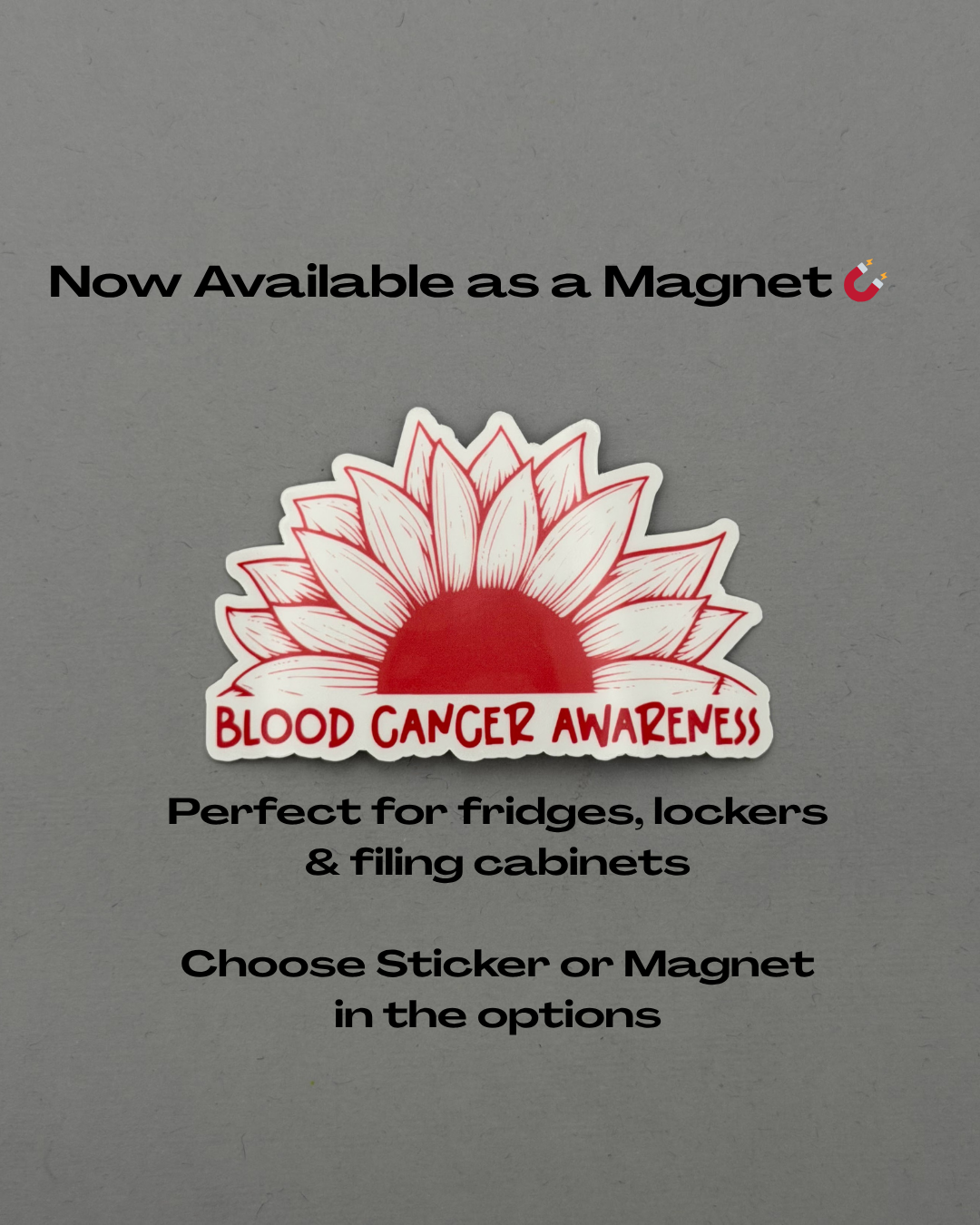 Blood Cancer Awareness Sunflower Sticker or Magnet
