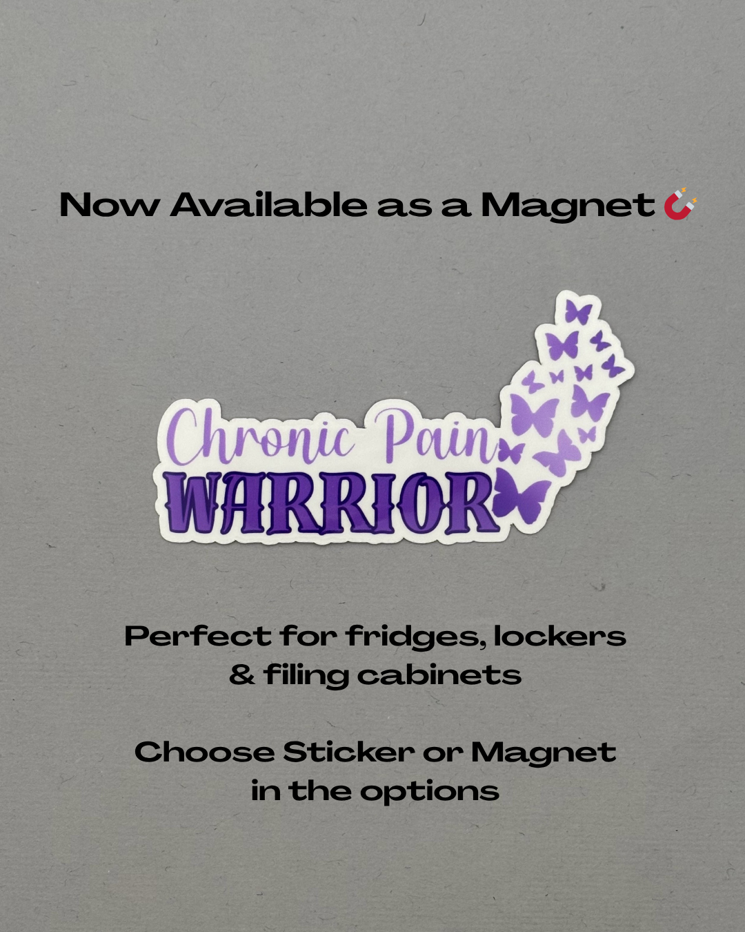 Chronic Pain Warrior Butterflies Sticker or Magnet