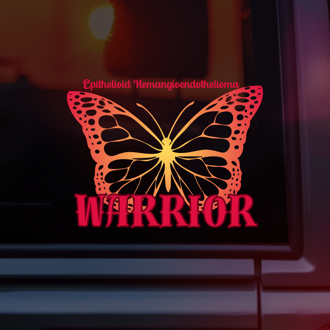 Epithelioid Hemangioendothelioma Warrior Butterfly Car Decal | EHE