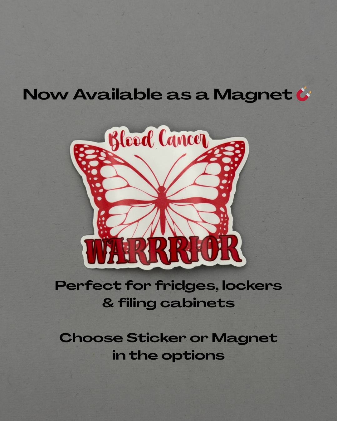 Blood Cancer Warrior Butterfly Sticker or Magnet