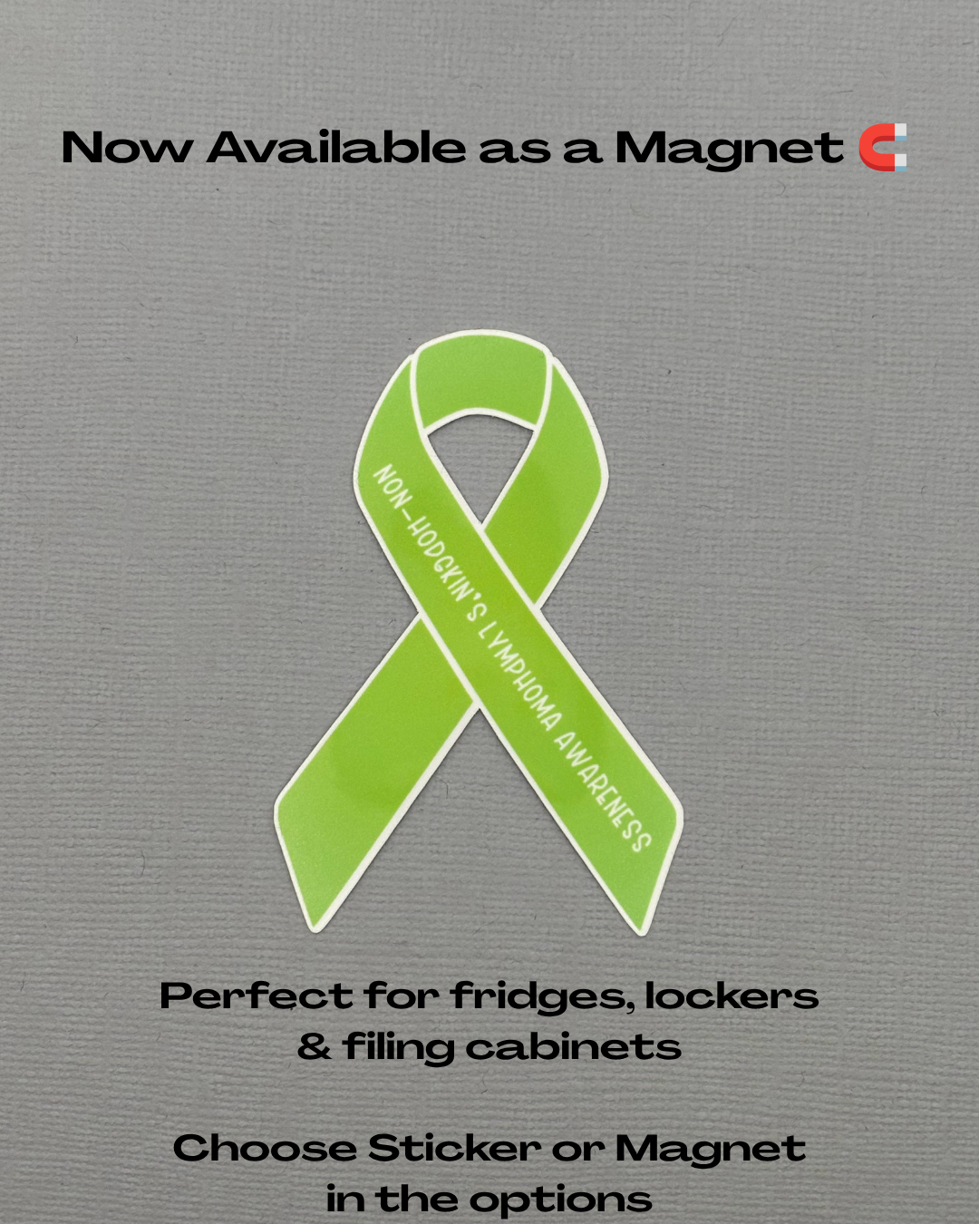 Non-Hodgkin's Lymphoma Awareness Ribbon Sticker or Magnet