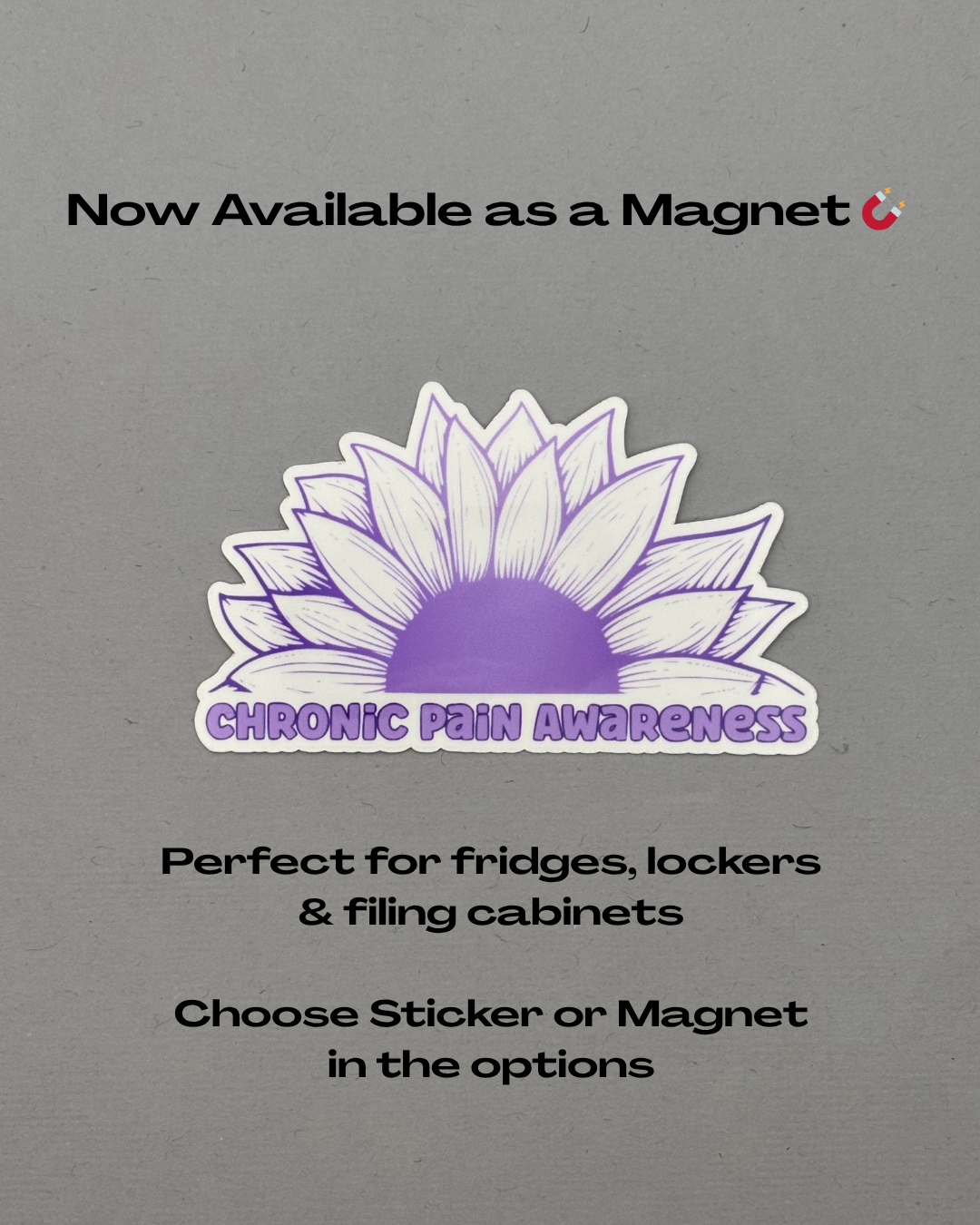 Chronic Pain Awareness Sunflower Sticker or Magnet