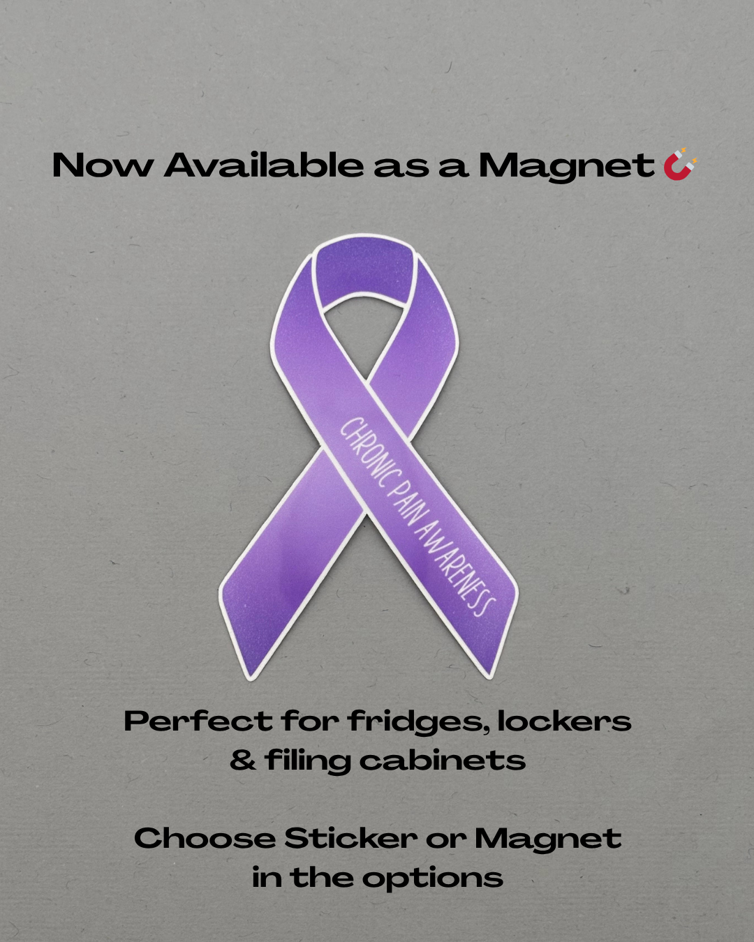 Chronic Pain Awareness Ribbon Sticker or Magnet