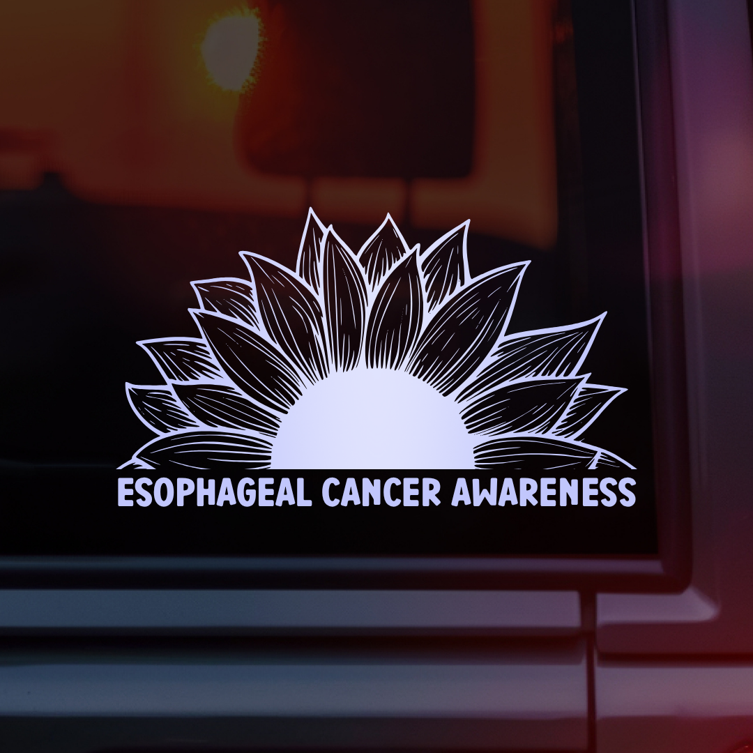 Esophageal Cancer Awareness Sunflower Car Decal