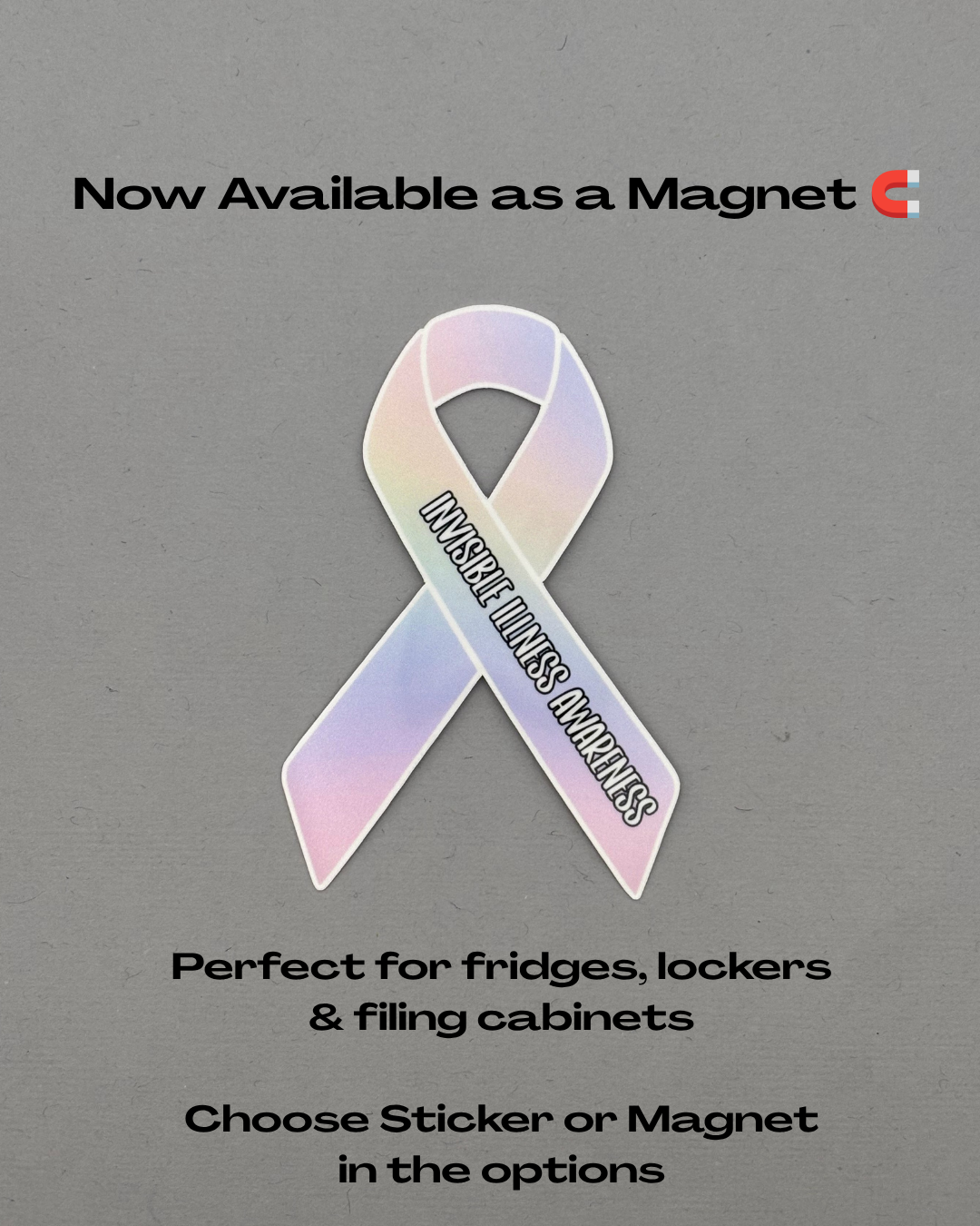 Invisible Illness Awareness Ribbon Sticker or Magnet