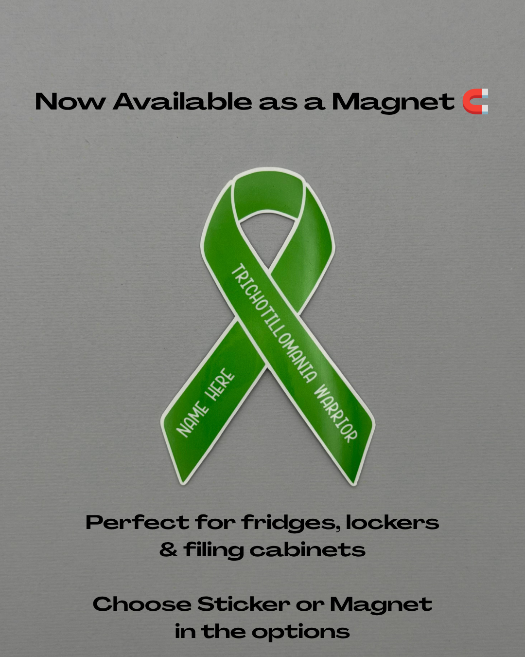 Trichotillomania Warrior Custom Ribbon Sticker or Magnet