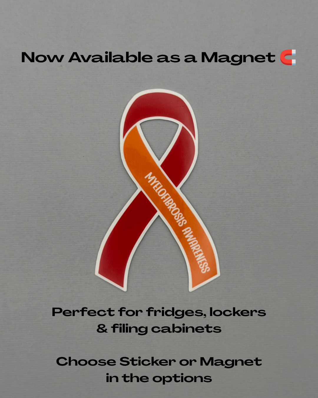 Myelofibrosis Awareness Ribbon Sticker or Magnet | MF