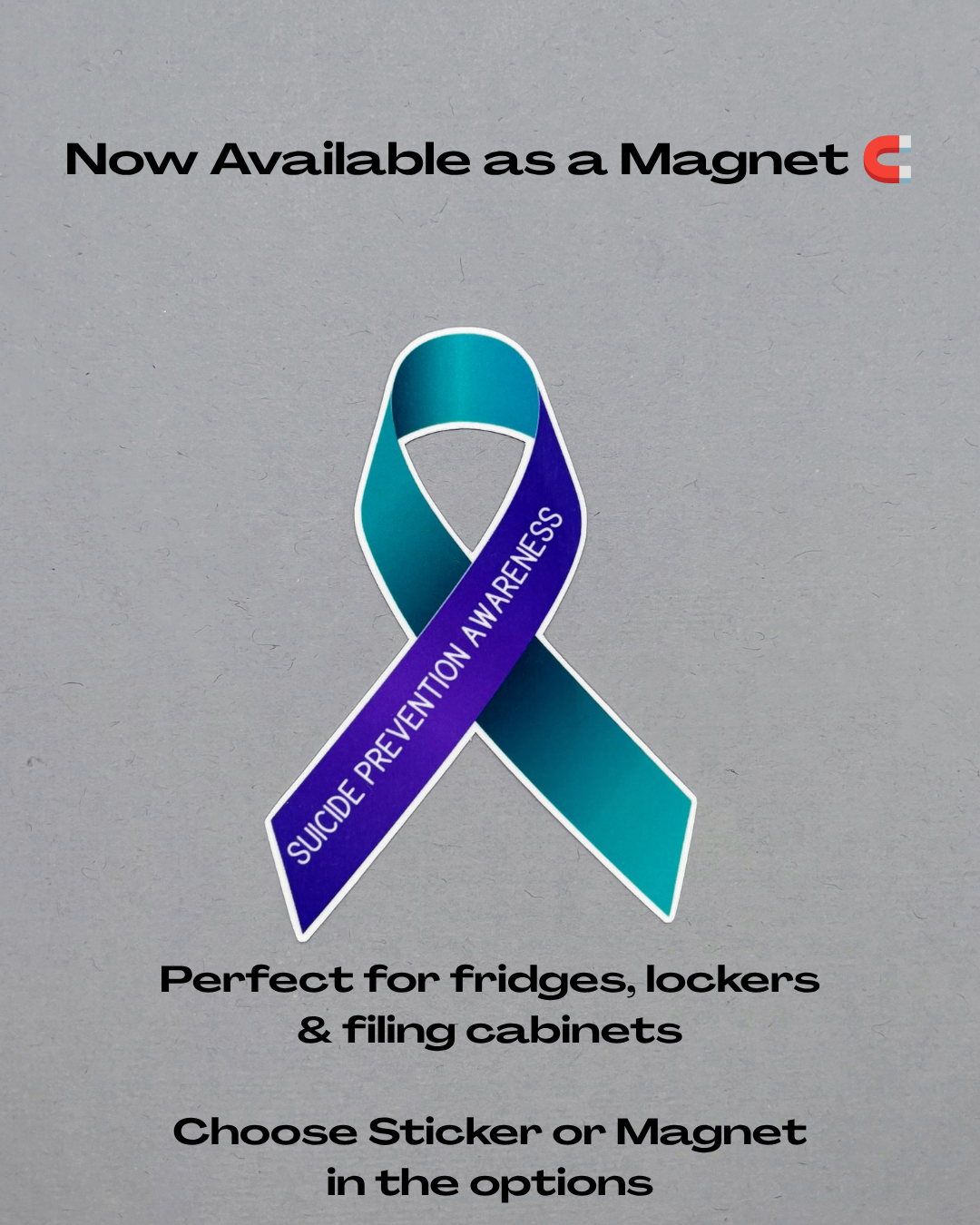 Suicide Prevention Awareness Ribbon Sticker or Magnet