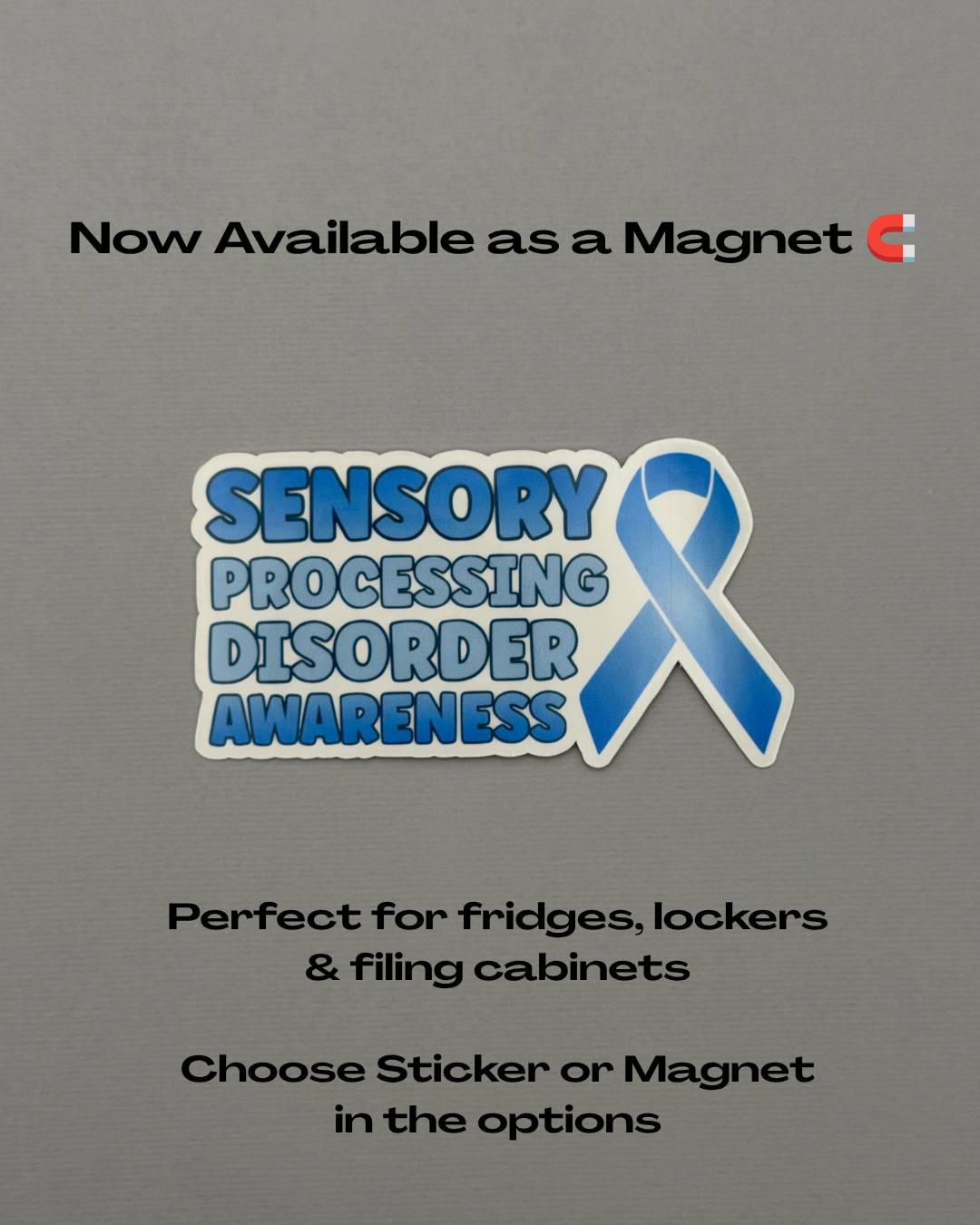 Sensory Processing Disorder Awareness with Ribbon Sticker or Magnet | SPD
