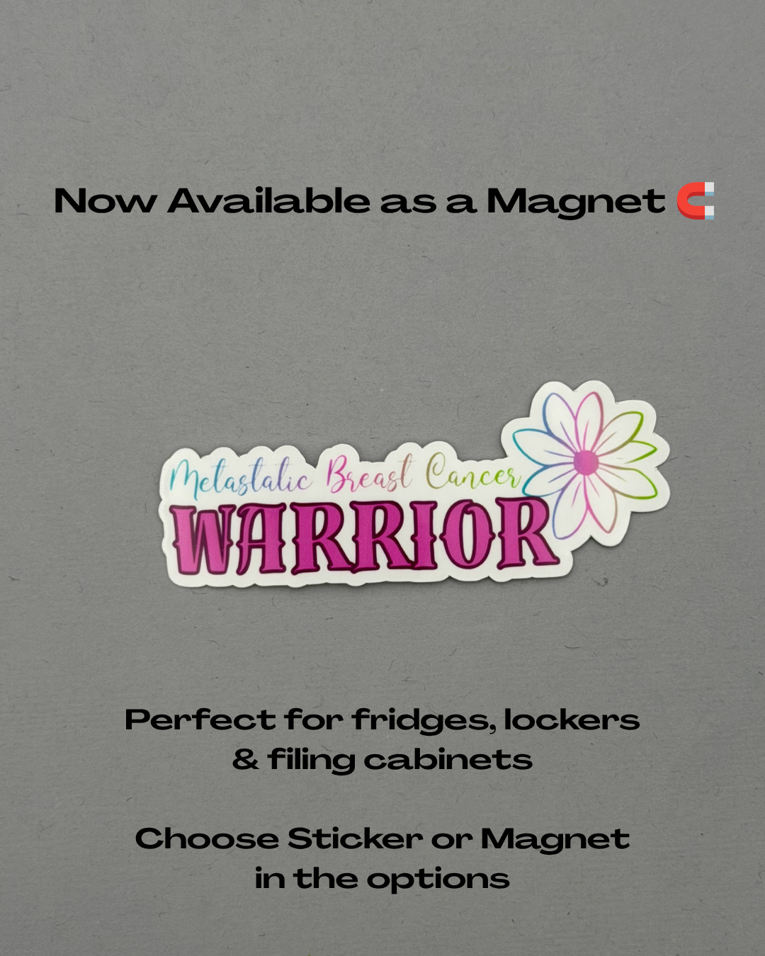 Metastatic Breast Cancer Warrior Flower Sticker or Magnet
