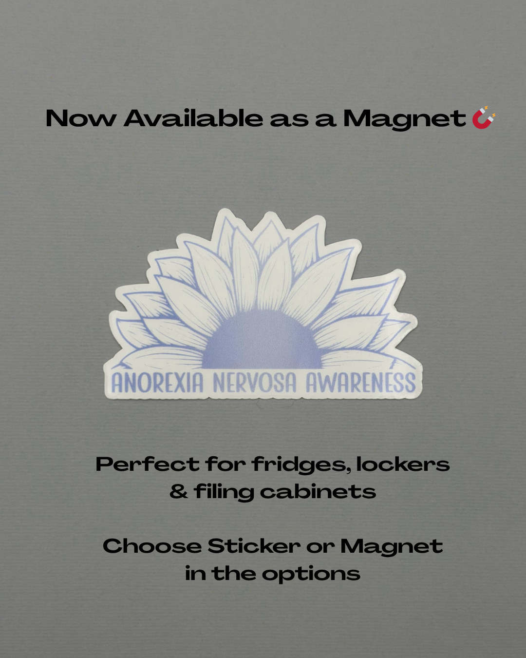 Anorexia Nervosa Awareness Sunflower Sticker or Magnet