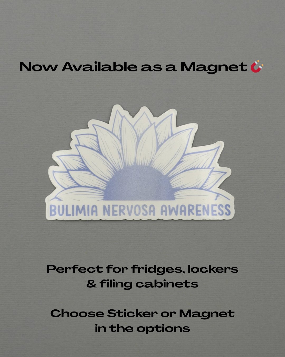 Bulimia Nervosa Awareness Sunflower Sticker or Magnet