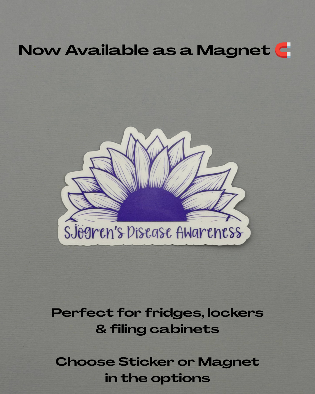 Sjogren's Disease Awareness Sunflower Sticker or Magnet