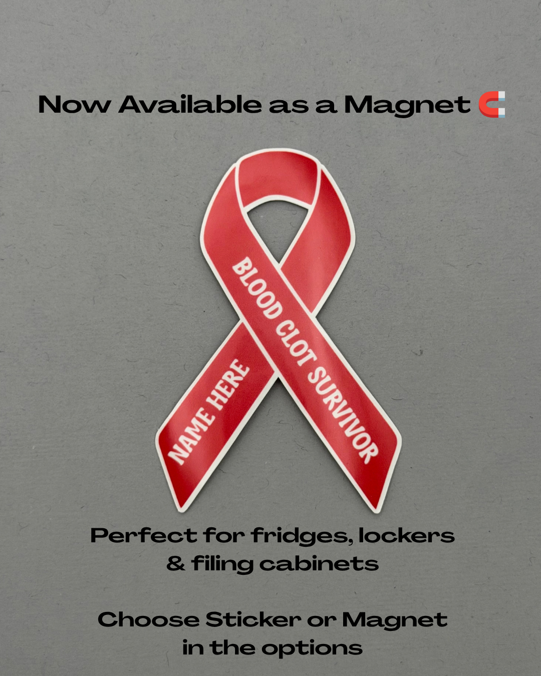 Blood Clot Survivor Custom Ribbon Sticker or Magnet