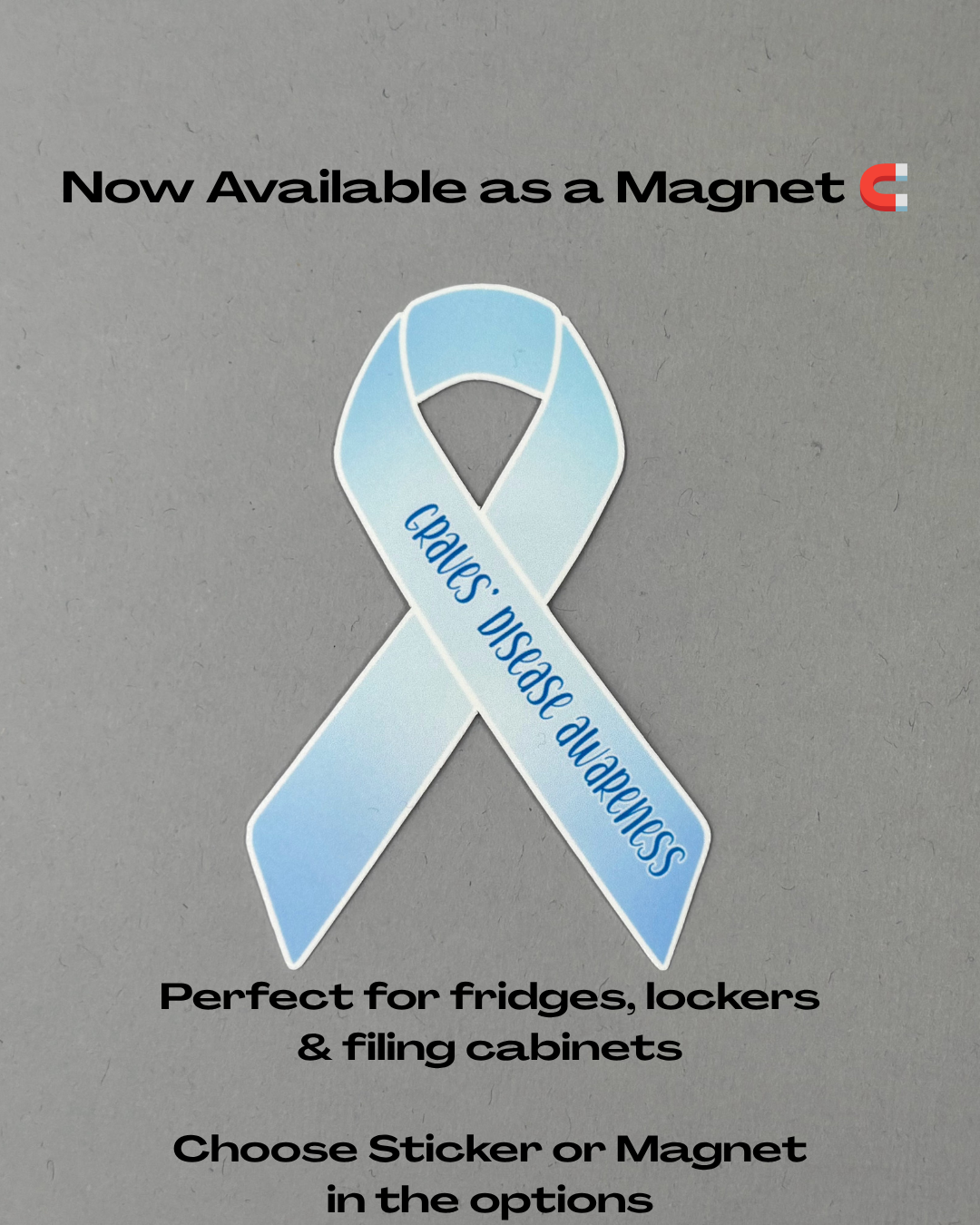 Graves' Disease Awareness Ribbon Sticker or Magnet