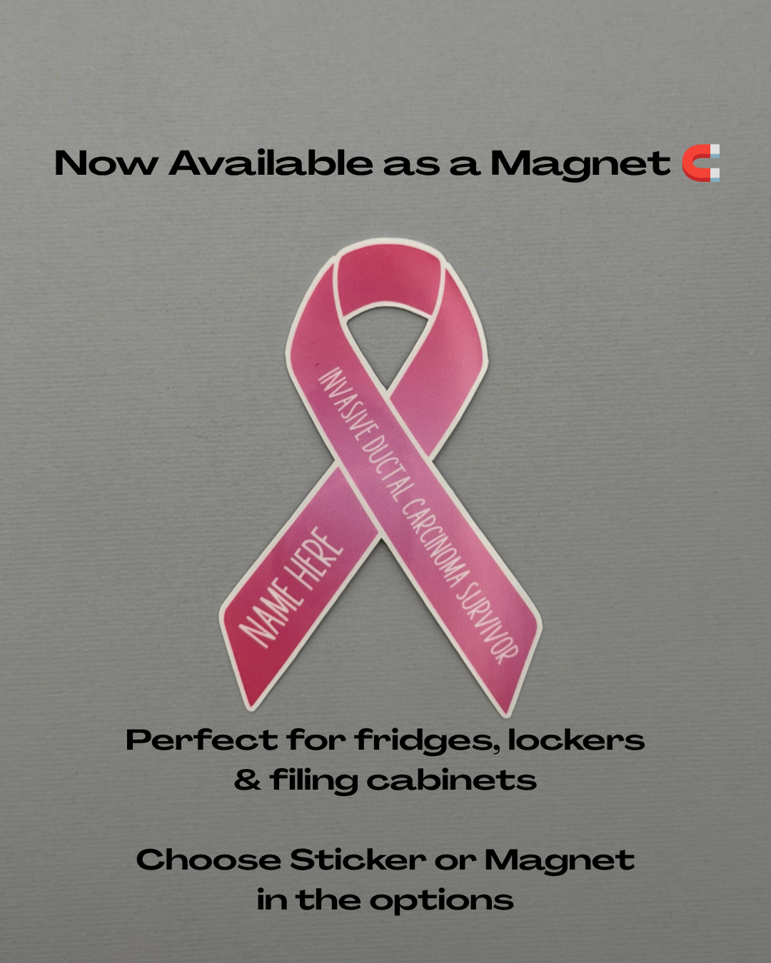Invasive Ductal Carcinoma (IDC) Survivor Custom Ribbon Sticker or Magnet