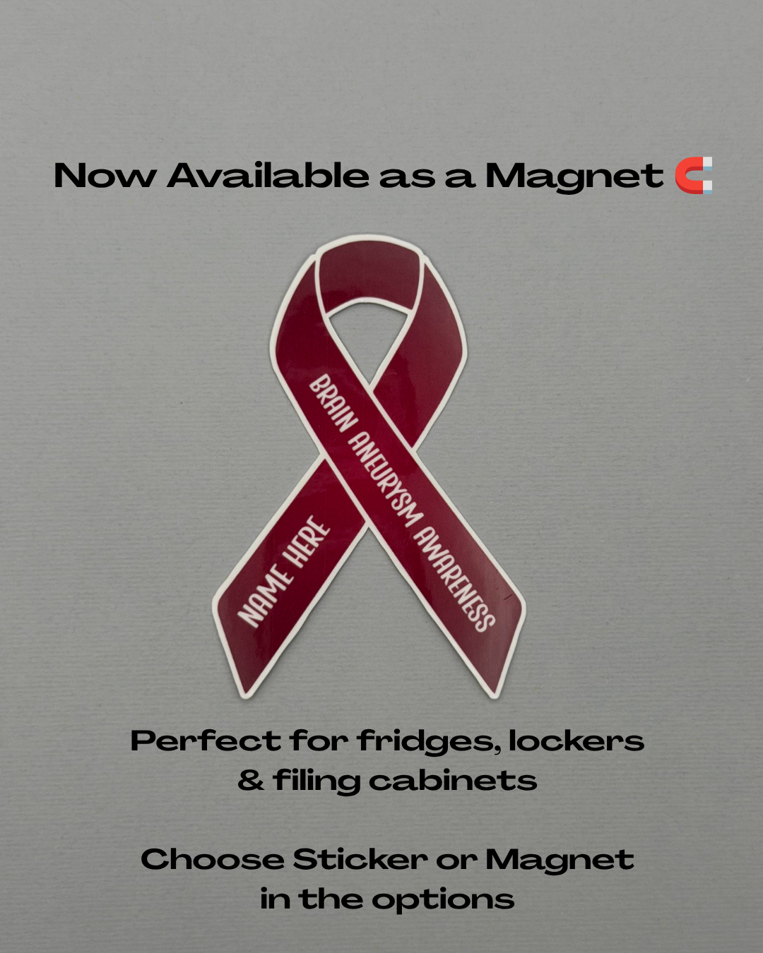 Brain Aneurysm Awareness Custom Ribbon Sticker or Magnet