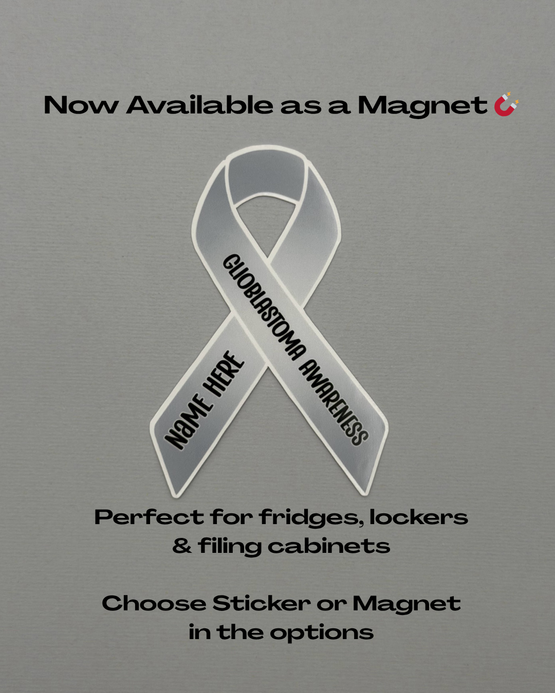 Glioblastoma Warrior Custom Ribbon Sticker or Magnet