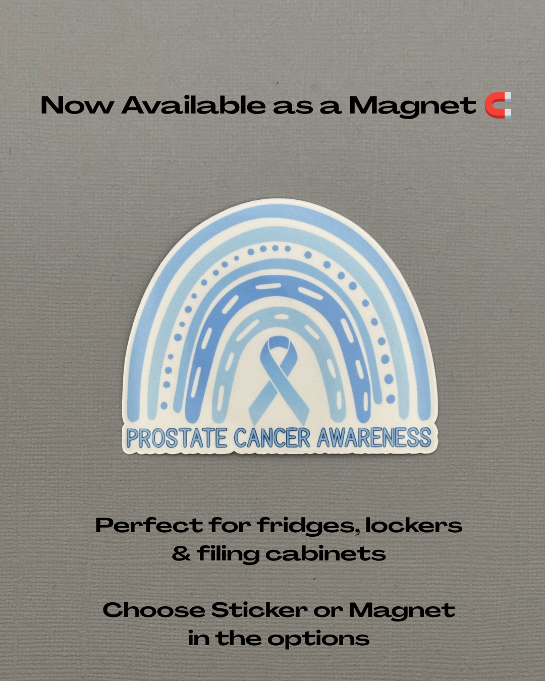 Prostate Cancer Awareness Rainbow Sticker or Magnet