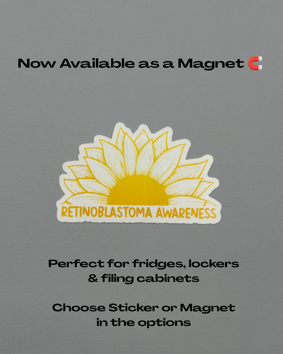 Retinoblastoma Awareness Sunflower Sticker or Magnet