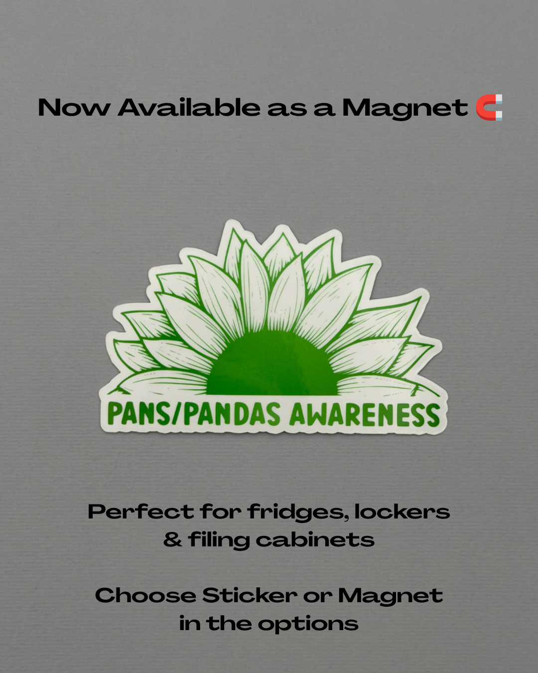 PANS/PANDAS Awareness Sunflower Sticker or Magnet