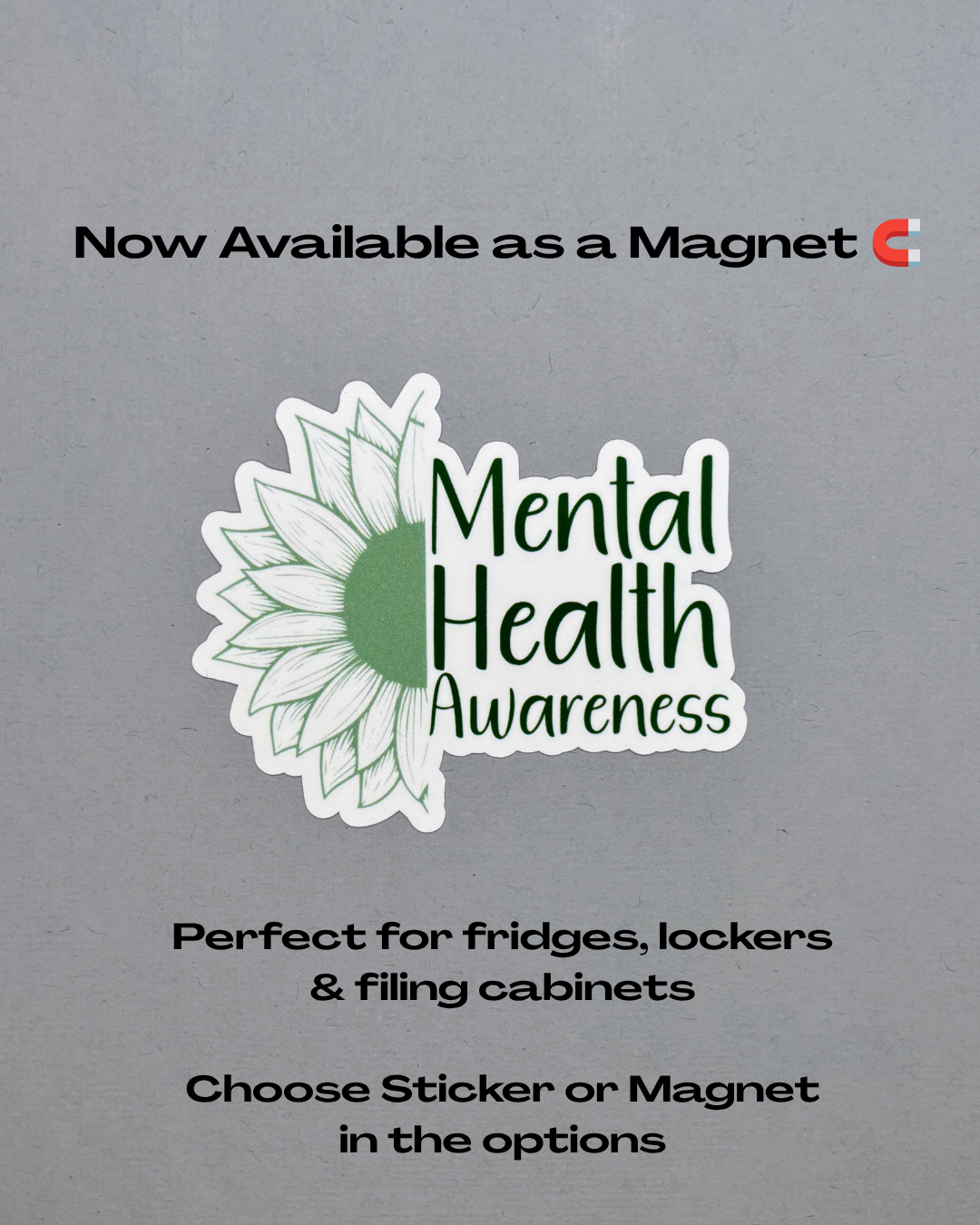 Mental Health Awareness Sunflower Sticker or Magnet
