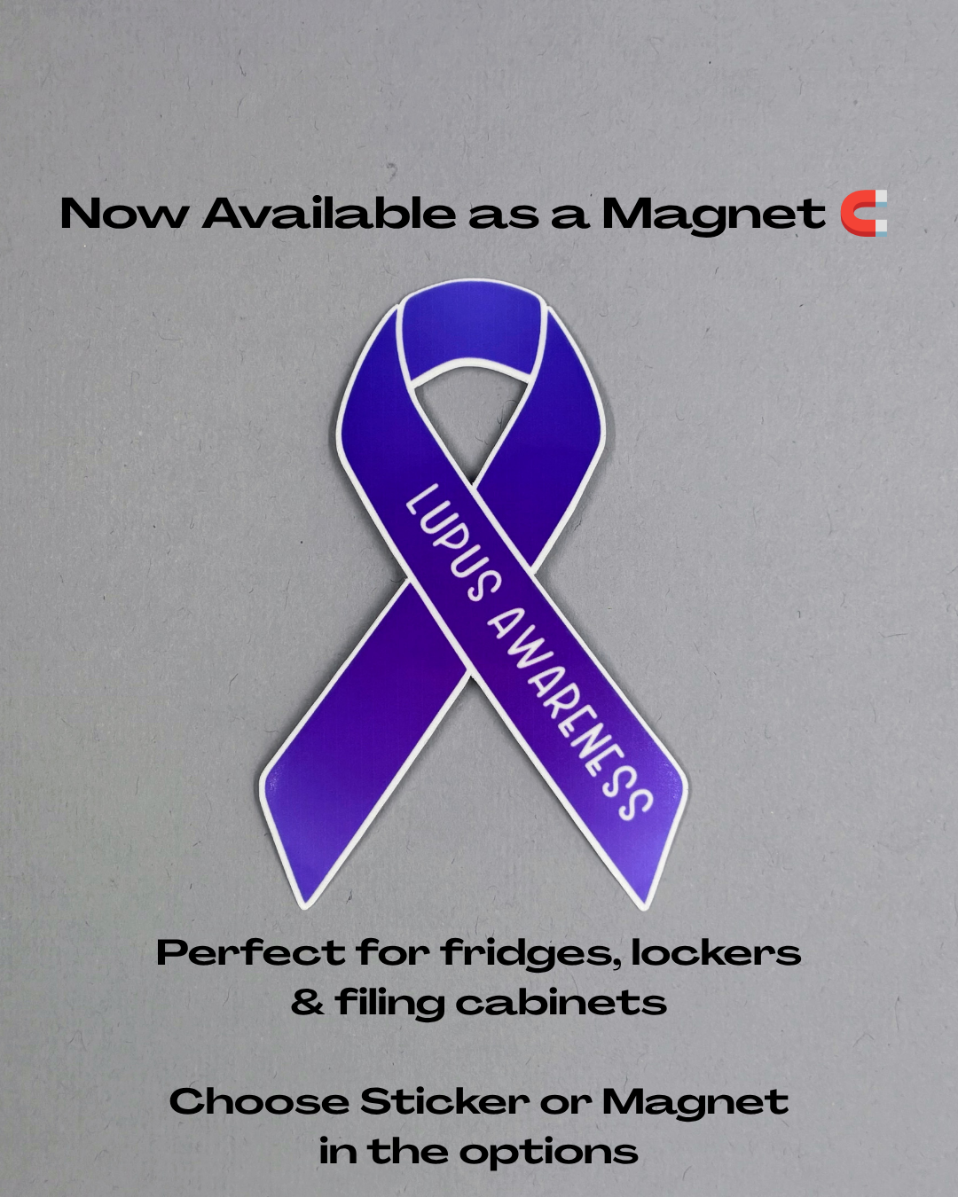 Lupus Awareness Ribbon Sticker or Magnet