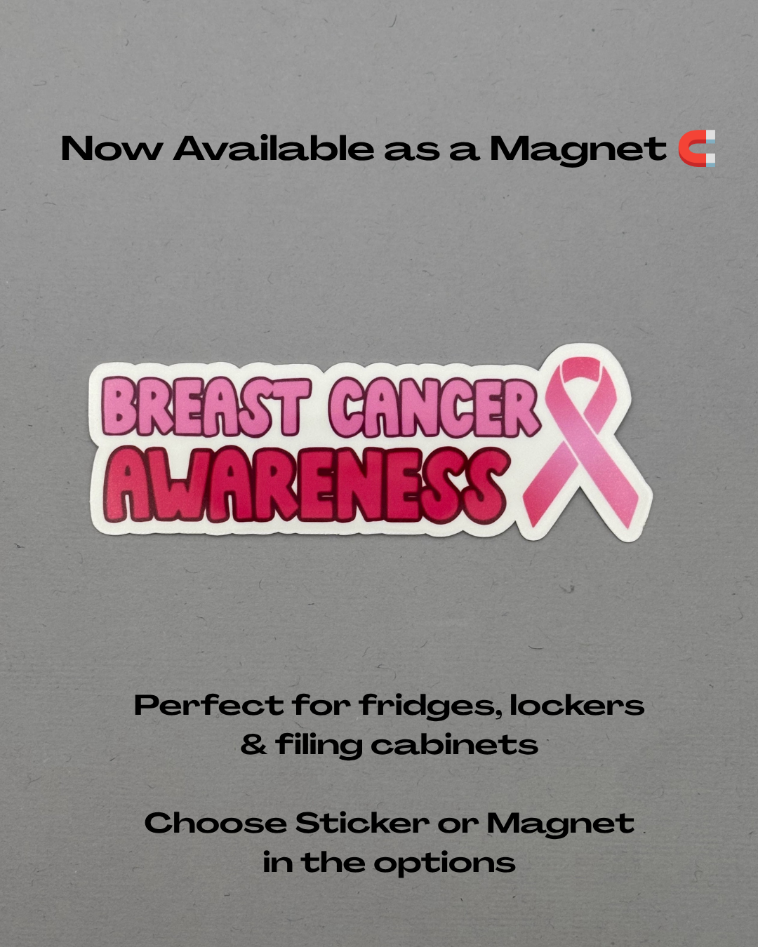 Breast Cancer Awareness with Ribbon Sticker or Magnet