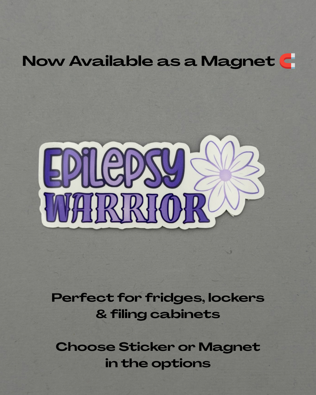 Epilepsy Warrior Flower Sticker or Magnet