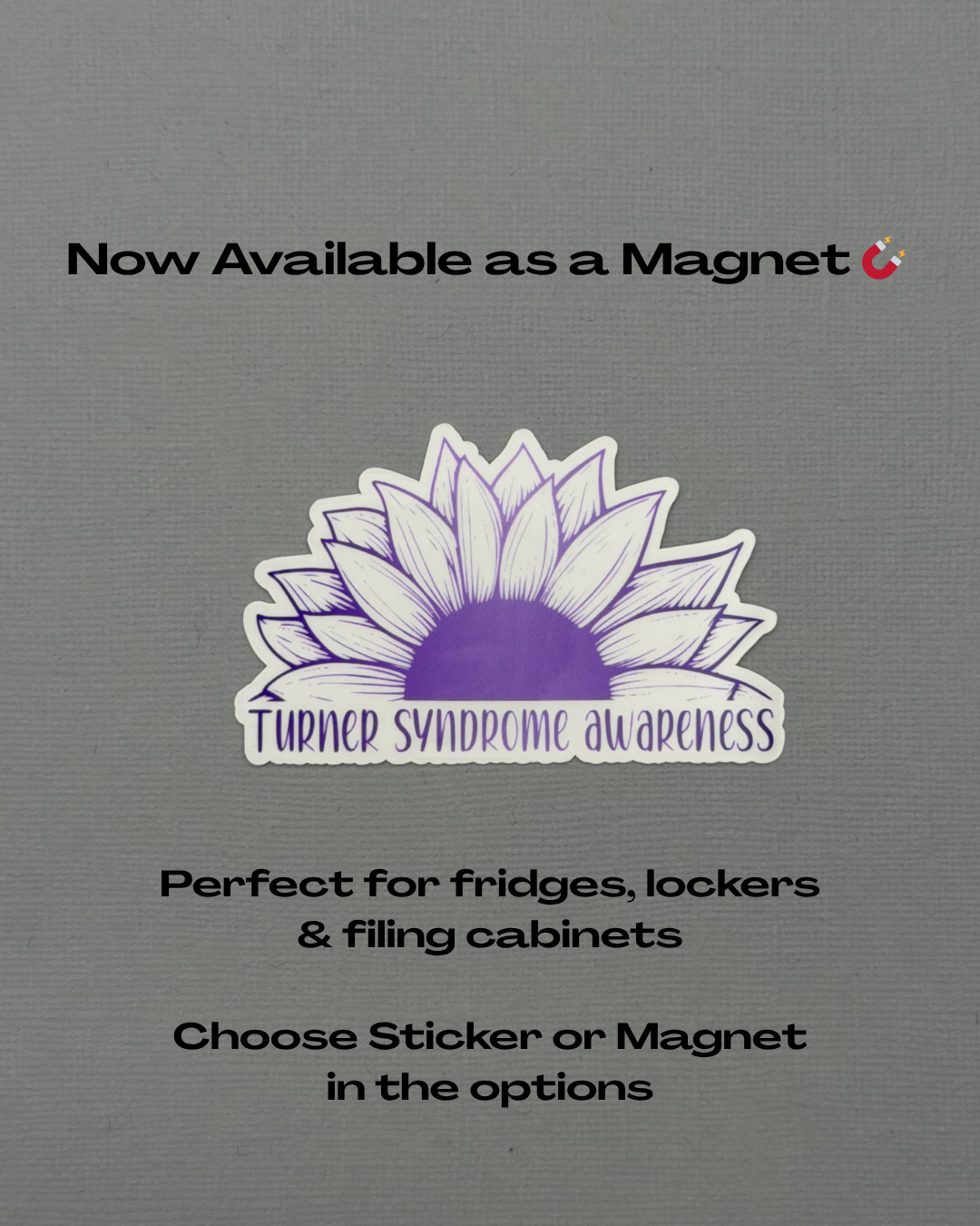 Turner Syndrome Awareness Sunflower Sticker or Magnet