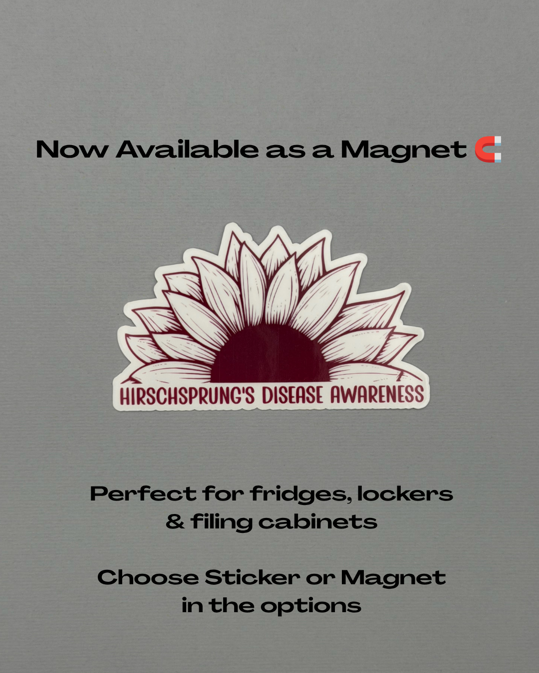 Hirschsprung's Disease Awareness Sunflower Sticker or Magnet