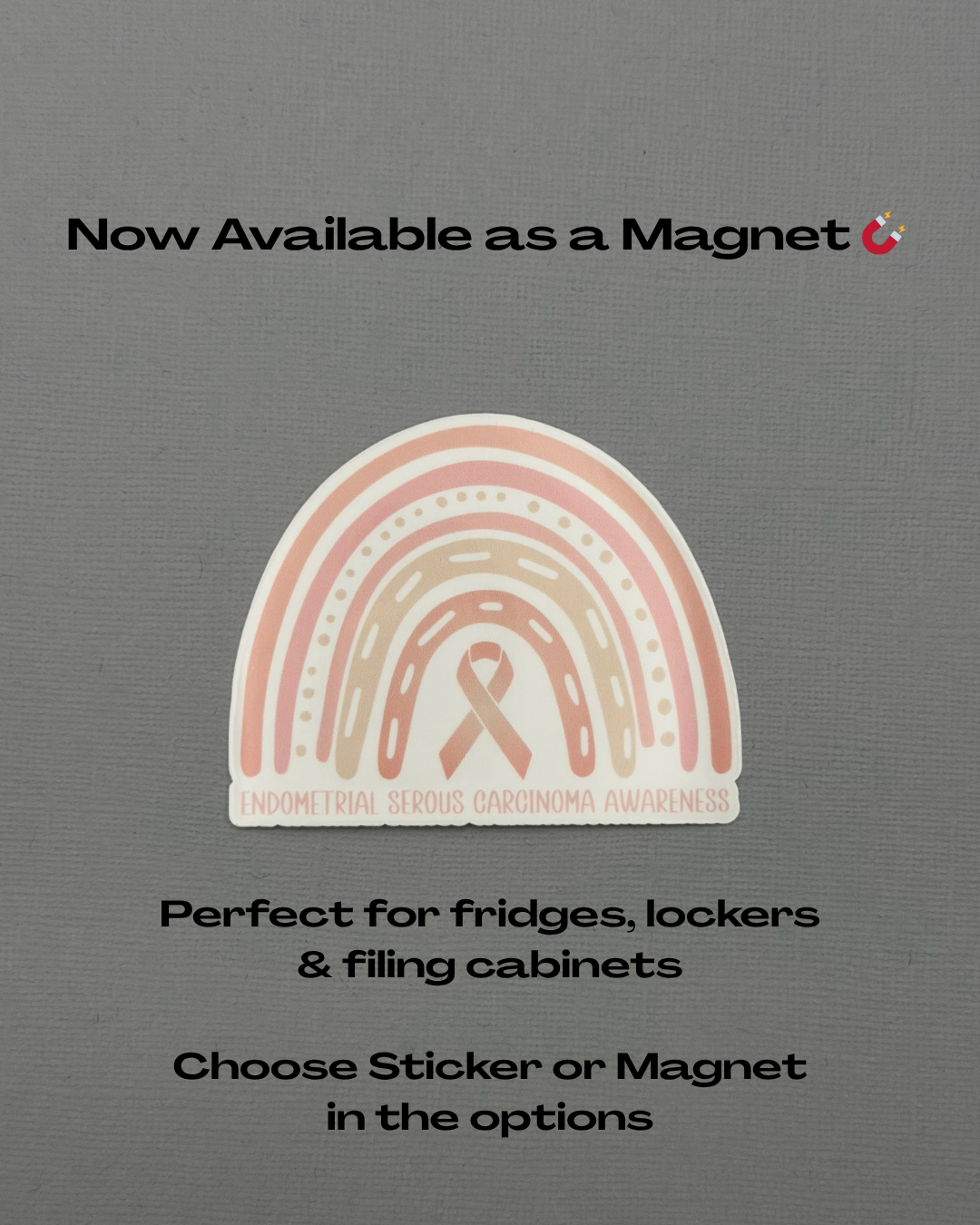 Endometrial Serous Carcinoma Awareness Rainbow Sticker or Magnet