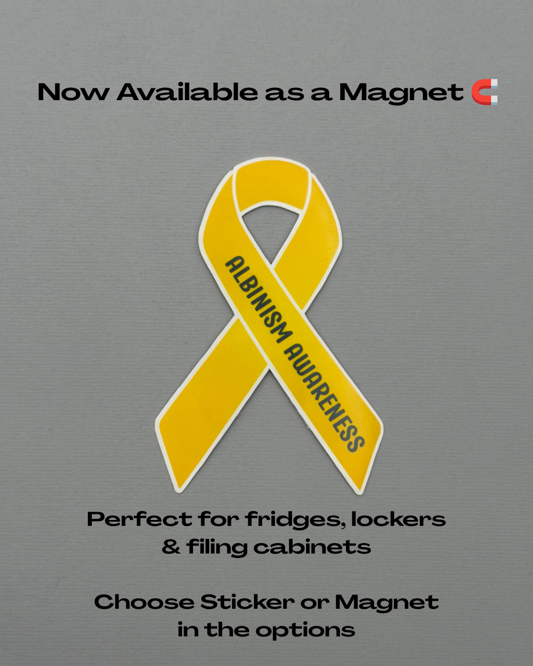 Albinism Awareness Ribbon Sticker or Magnet