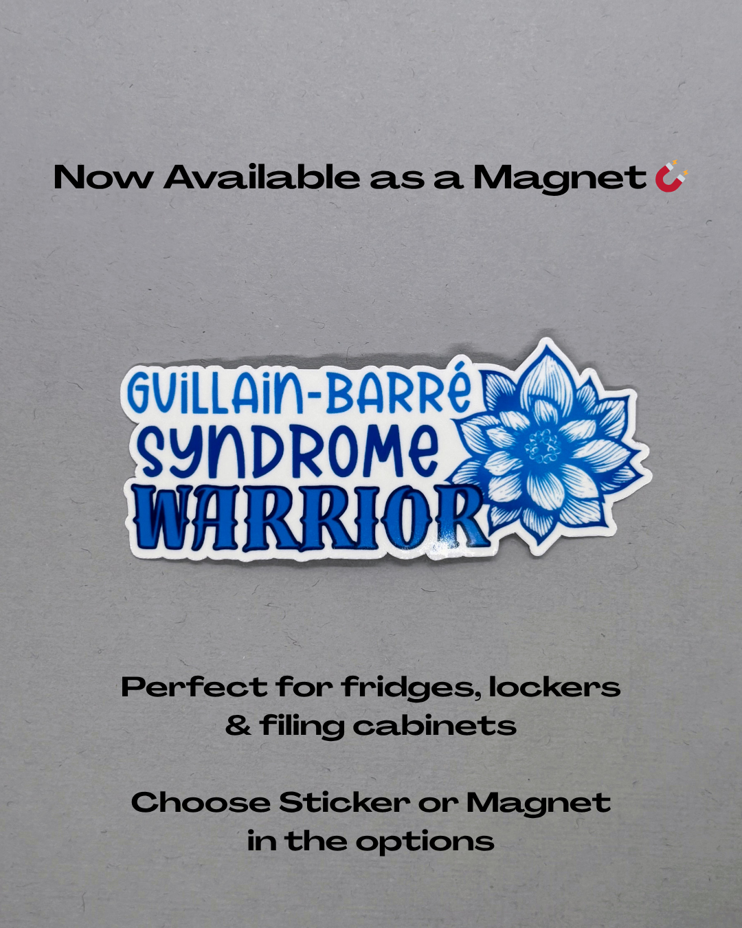 Guillain-Barre Syndrome Warrior Flower Sticker or Magnet